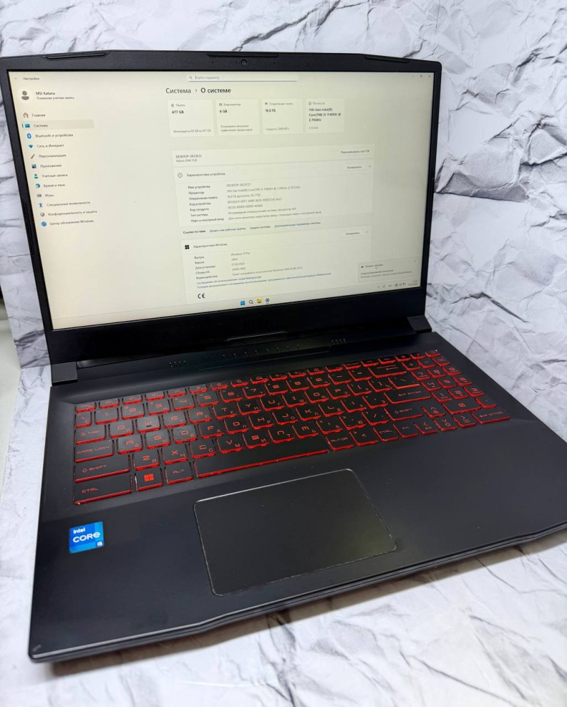 Ноутбук MSI i5-11400H/16/512SSD/RTX3060