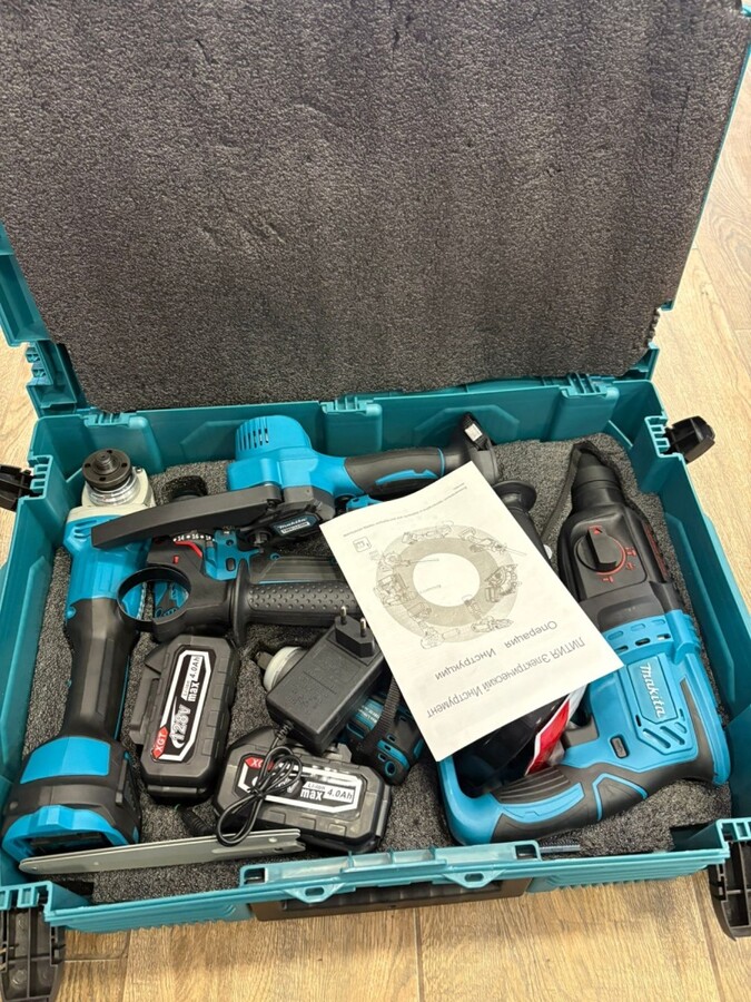 Набор инструментов Цепная пила+ гайковерт+ болгарка + шуруповерт+ перфоратор