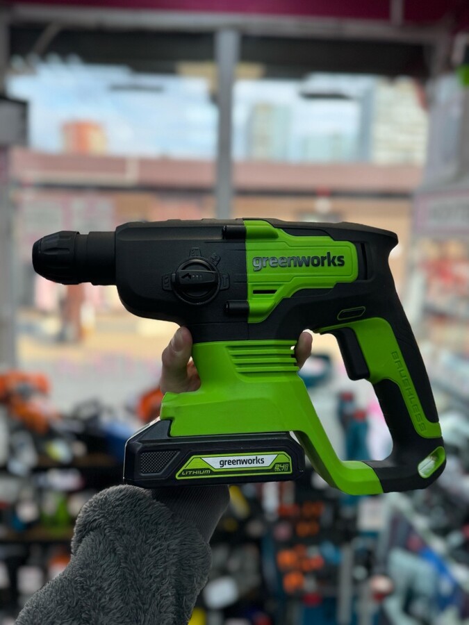 Перфоратор акуммуляторный greenworks GD24SDS2